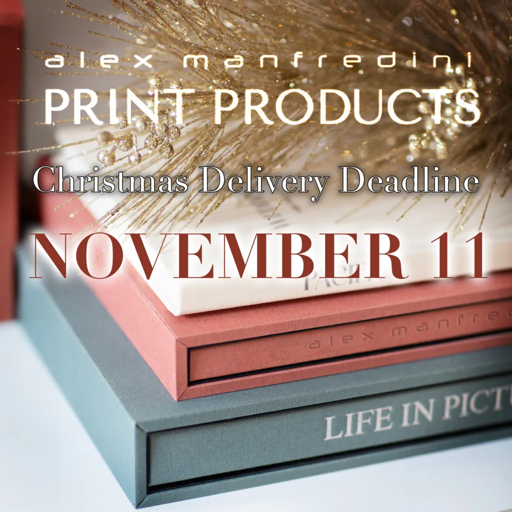 Coffee Table Books under Christmas Ornaments and the legend Deadline for christmas November 11